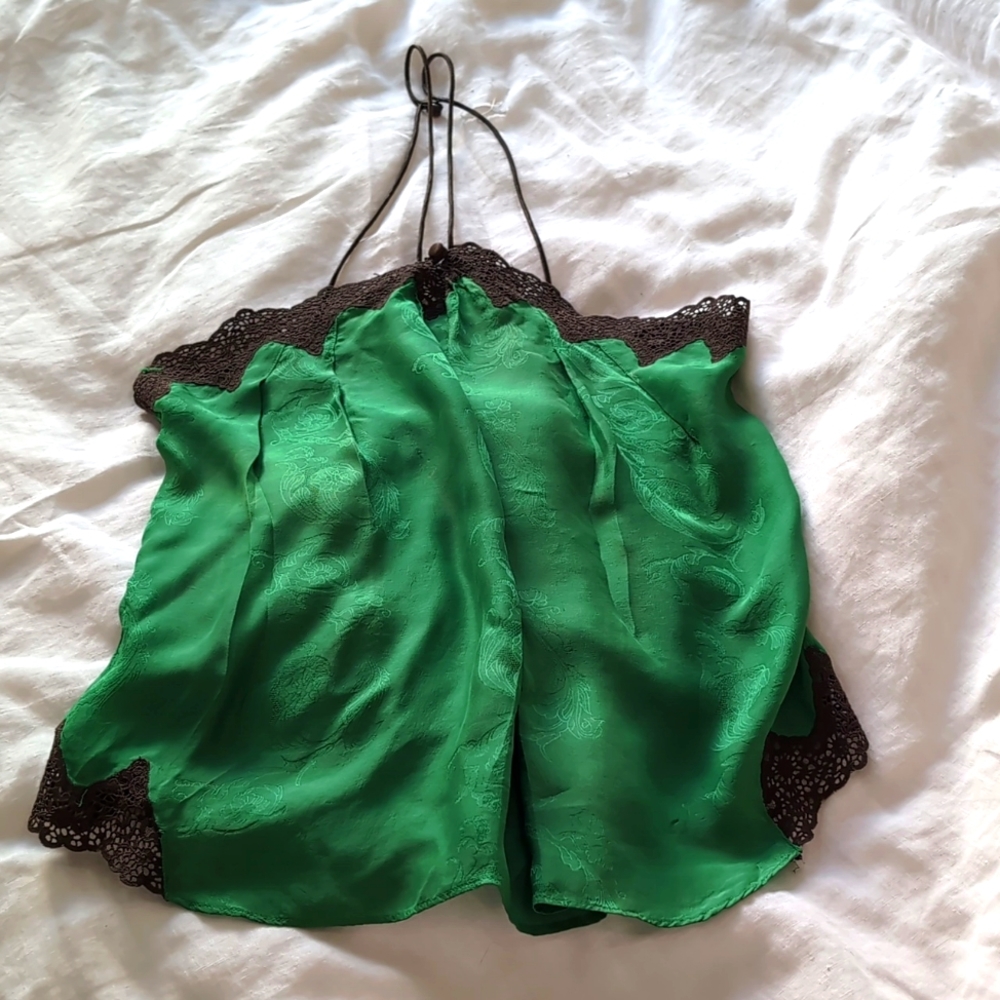 Y2K Mayle silk lace camisole halter -sz 4